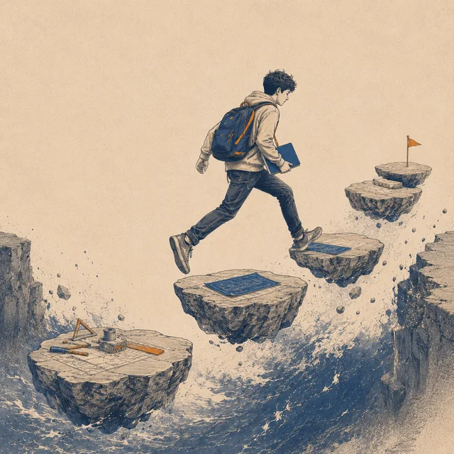 能力行动型:在浮石间向前迈步,边做边走